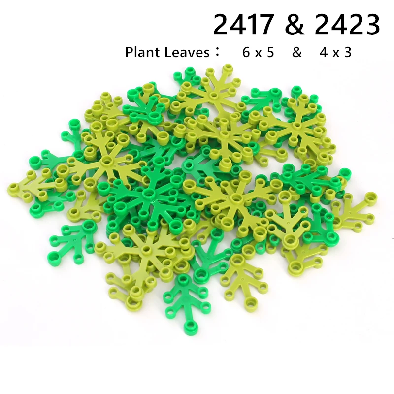 Rainbow Pig MOC Parts 2417 2423 Plant Leaves House Garden Foliage Compatible Bricks DIY Assmble Building Blocks Particle Kid Toy