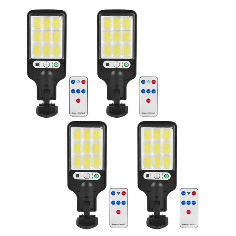 

4PCS Sensor Street Lamp Outdoor Waterproof Security Solar Lamps for Garden Patio Path Remote Control Light