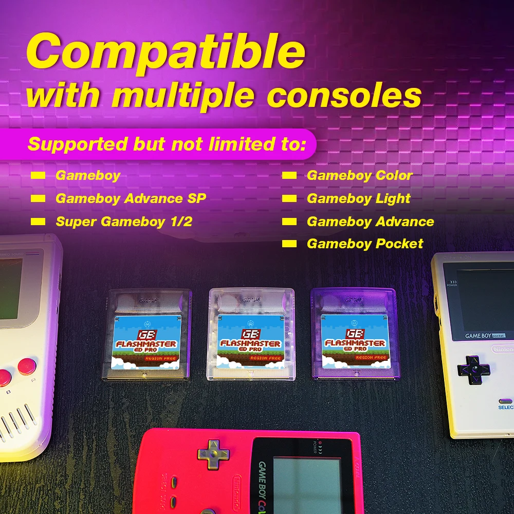 2500 IN 1 OS V4 ED Game Card For Gameboy/Gameboy Color/GBA SP Handheld Gaming Console With 8GB TF Card