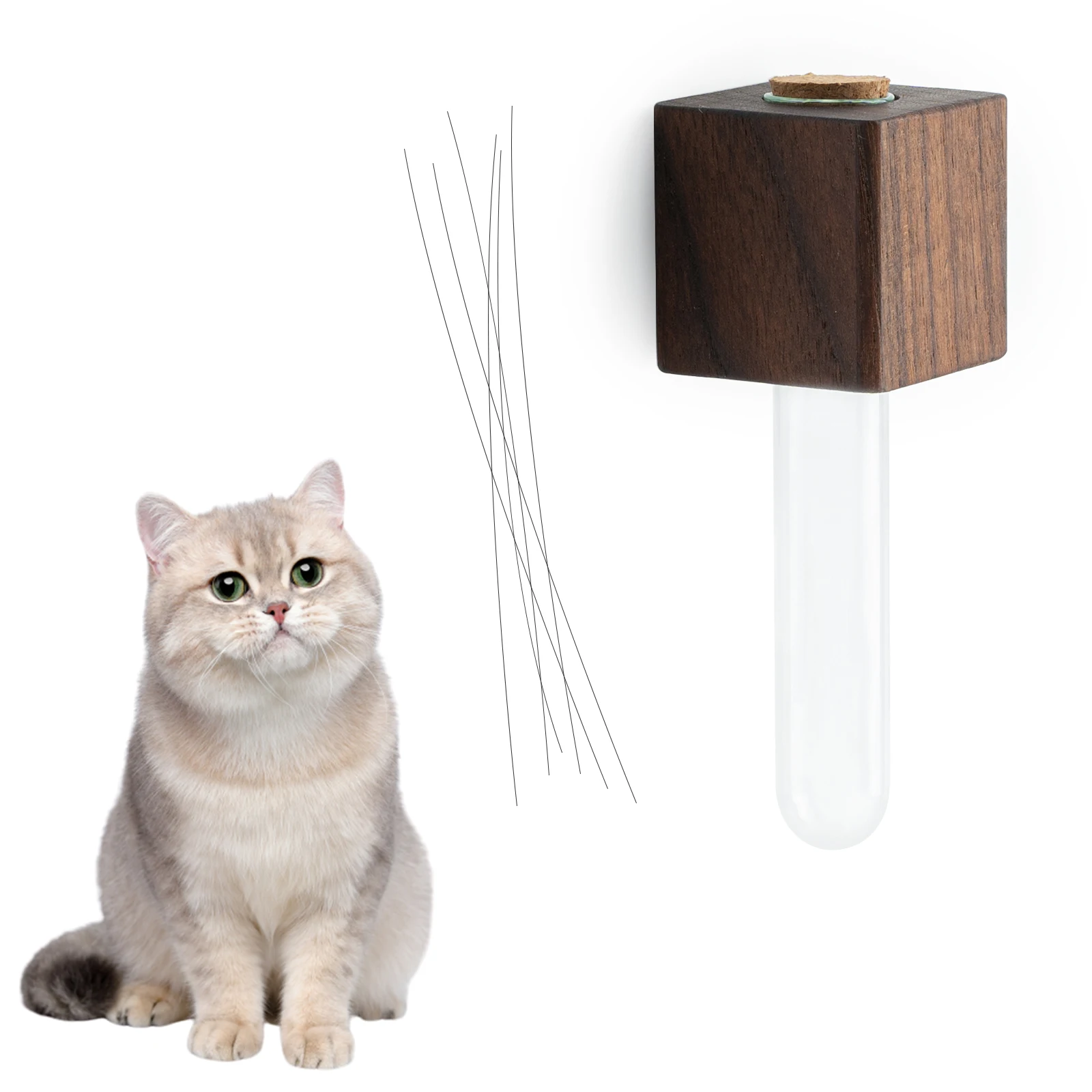 Cat Whisker Vase Pet Whisker Vase Fridge Magnet Wooden And Glass Pet Hair Beard Collector Pets Souvenir Gift Home Decor