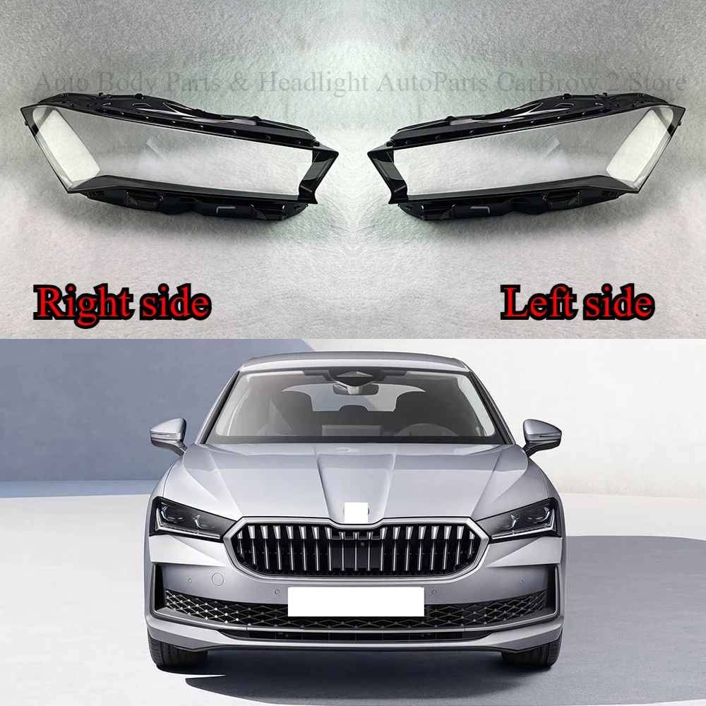 Clear Front Head Light Outer Protective Lens For Škoda Superb IV B9 Typ 3Y 2025 2026 Headlamp Transparent Outer Cover