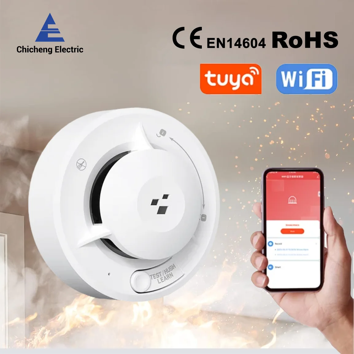 Tuya Wi-Fi детекторы дыма умная пожарная