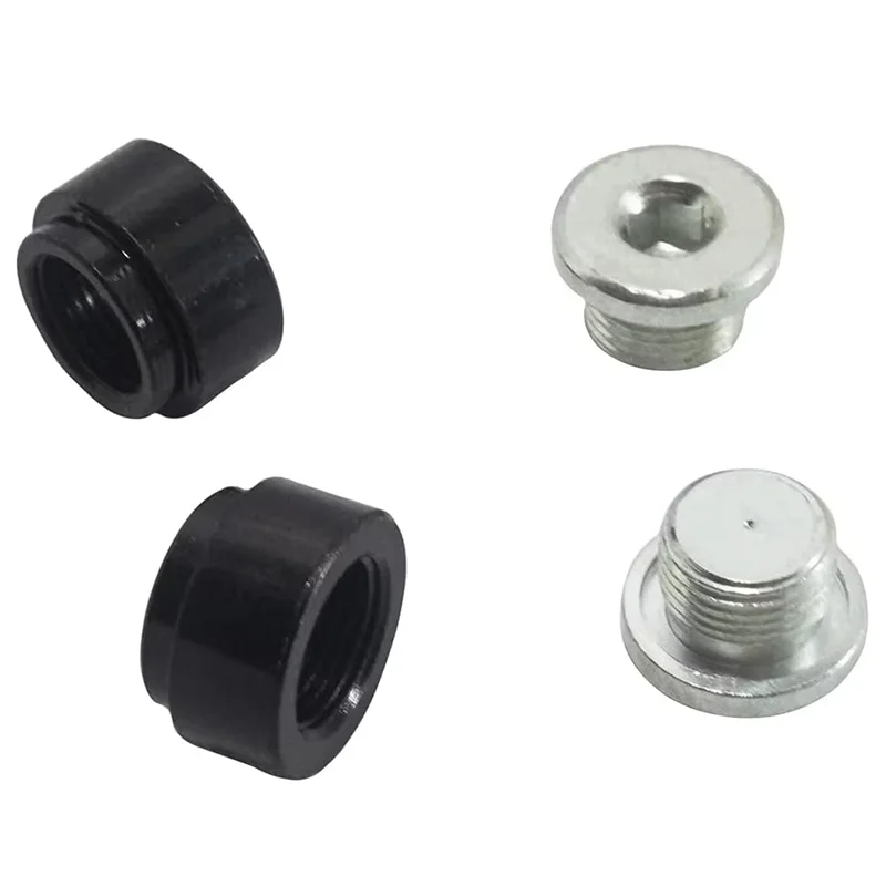 YUNTANMT M18-1.5 Stepped Mild Steel Weld Fitting Bung and Plug Kit with Surface Blackening for Exhaust Pipe(2 Pairs)