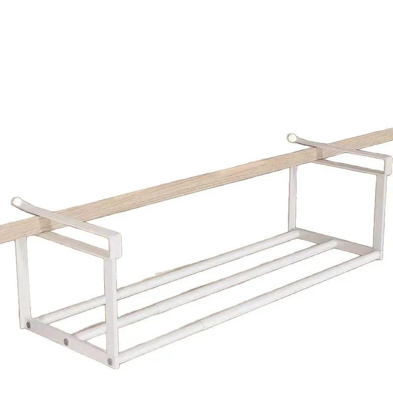 Retractable Shoe Rack Layered Cabinet with Hanging Basket Easy Install Home Storage Organizer for Entryway Closet Space