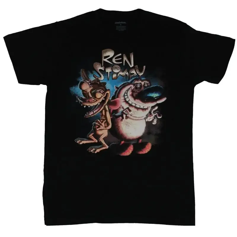 تي شيرت رين آند ستيمبي للرجال من Nicktoons Stars صورة جنون مظلمة