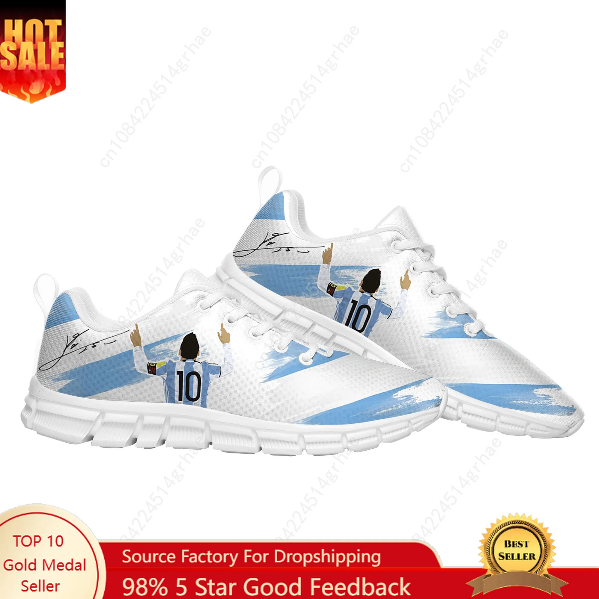 Miami Messi 10 Logo Argentina Sports Shoes Mens Womens Casual Sneakers Comfortable Custom Made Shoe High Quality Couple Shoes