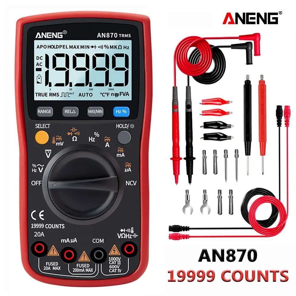 ANENG AN870  Digital Multimeter 19999 Counts True Rms Multimeters Transistor Tester Voltimetro Profesional Capacitance Meter