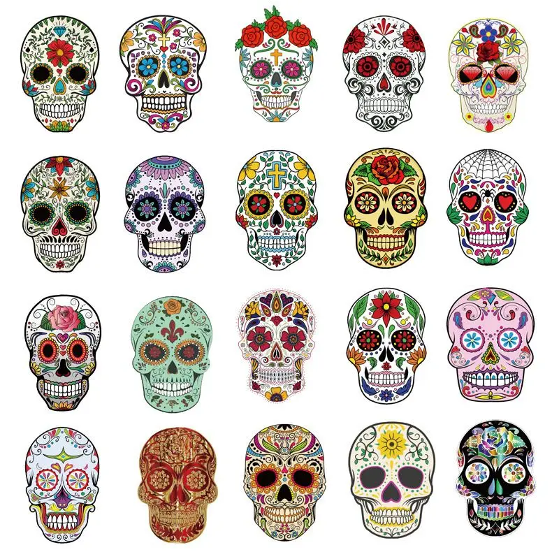 10/50PCS Mexican Calaver Sugar Skull Graffiti Stickers DIY Motorcycle Skateboard Laptop Luggage Decals Car Styling Sticker Toy