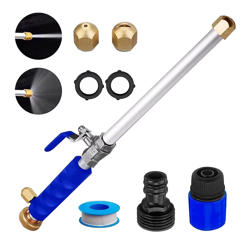 Boquilla de arandela eléctrica para jardín, herramientas de lavado de alta presión 2 en 1 con 2 boquillas diferentes, conectores rápidos