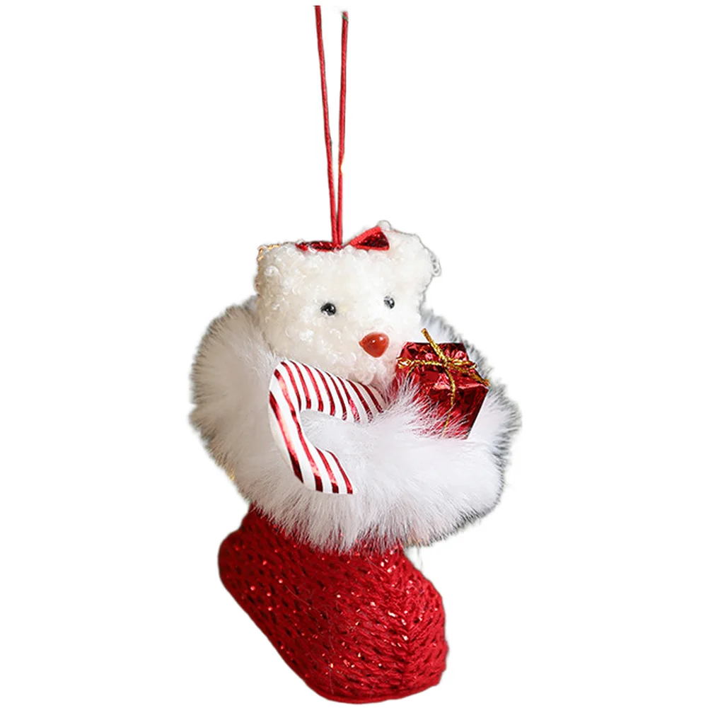 เครื่องประดับตุ๊กตาหมีแขวนออกแบบมาสำหรับต้นคริสต์มาส นุ่มและมีน้ำหนักเบาสำหรับการตกแต่งตามฤดูกาลในบ้านหรือที่ทำงาน