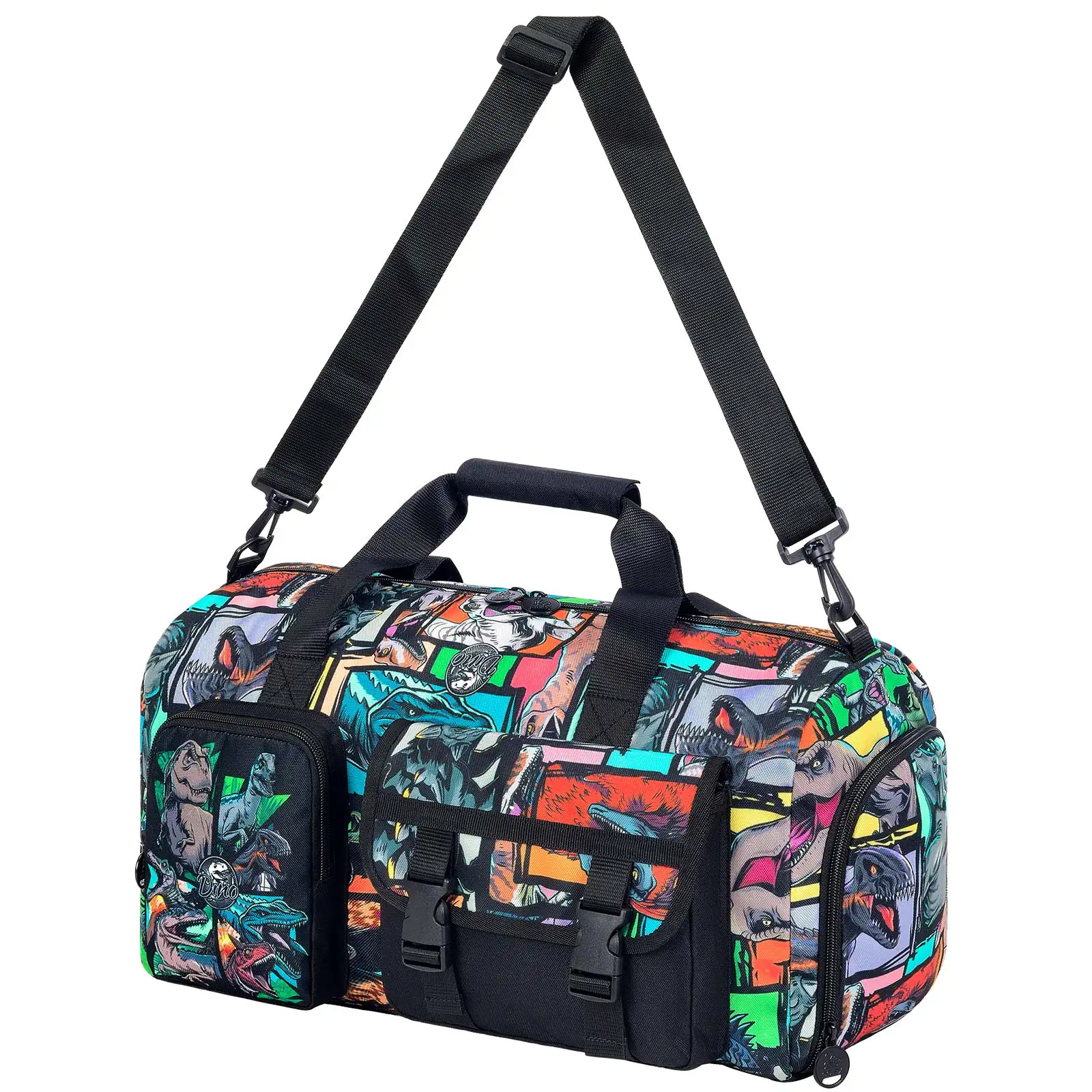 

Duffle Bags for Kids, Boys Gym Bag Dinosaur Travel Duffle Bag with Shoe Compartments Sports Teens Weekender Sleepover Carry On B