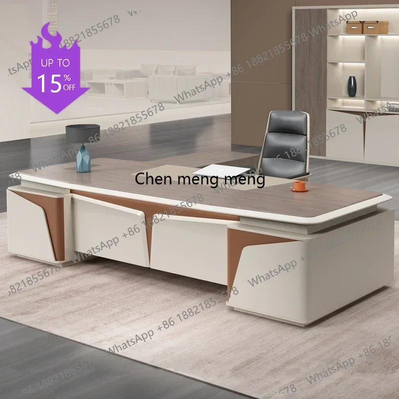 Mesa de Escritório Grande para Estação de Trabalho, Mesa em L Moderna e Estética para Recepção, Organizador de Estudo, Mobiliário de Escritório 01A
