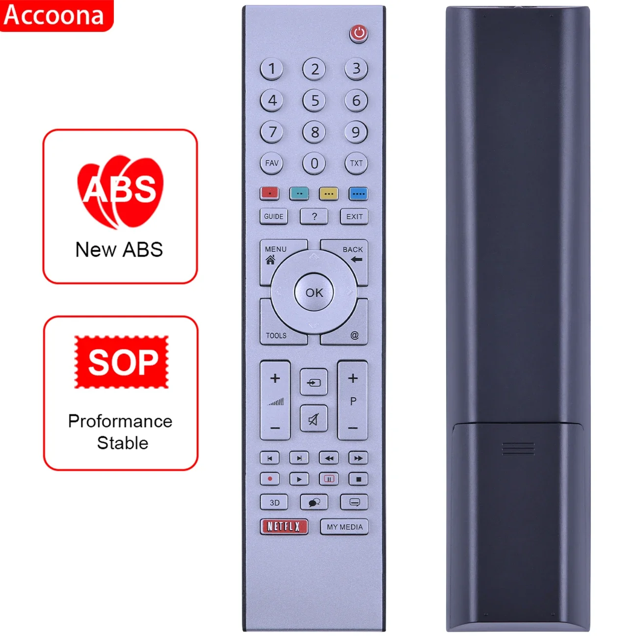 Accoona New Replacemant Remote Control RC3304807/01 TP7187R-P1 for Grundig 3D Smart TV Remote Control TV Fernbedienung