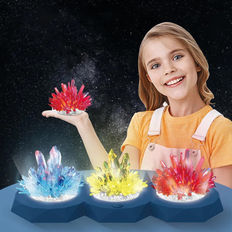 

[Funny] Children planting crystal experiment kids science LED Light Steam toys DIY Learning education toys baby birthday gift