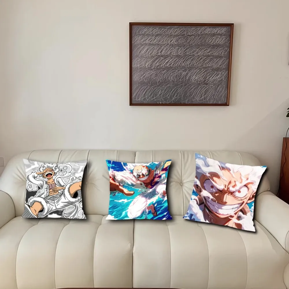 Anime O-ONE P-PIECE Pillow Case Living Room Accent Couch Back Support Square Lounge Restful Nap Companion ﻿