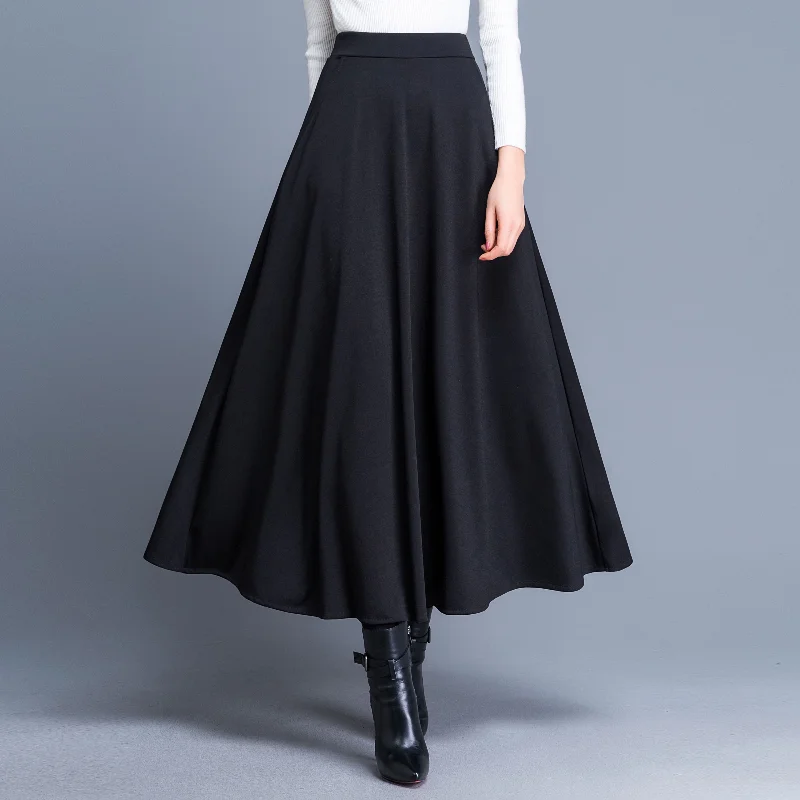 

Vintage High Waist Solid A-line Skirt Spring Autumn New Loose Simplicity All-match Half Skirt Casual Fashion Women Clothing