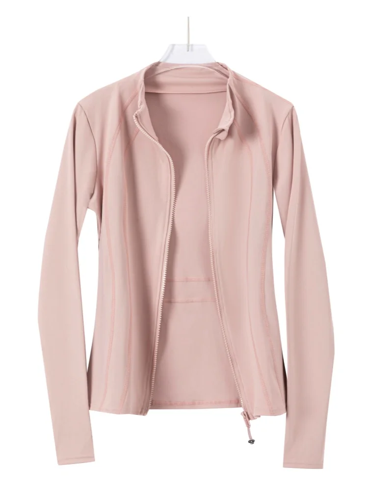 Women's slimming yoga jacket; light and thin running and fitness outfit; professional pilates training sports top for autumn