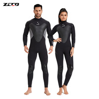 Mens Women 3mm Long Sleeve Wetsuit, Full Body Diving Suit Back Zip One-piece Diving Suits for Diving Snorkeling Surfing Swimming