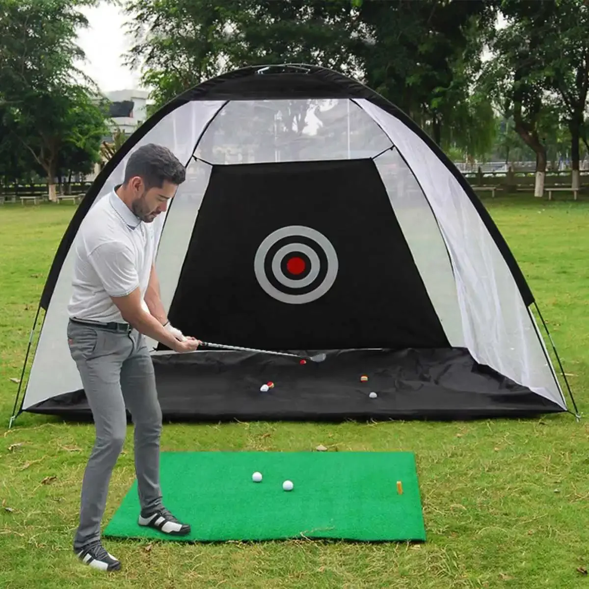 2m/3m Indoor Golf Practice Net Golf Accessories 골프  Striking Cage Easy Build Net Golfs Tent Golf Trainer Hit Cage Turf Mat