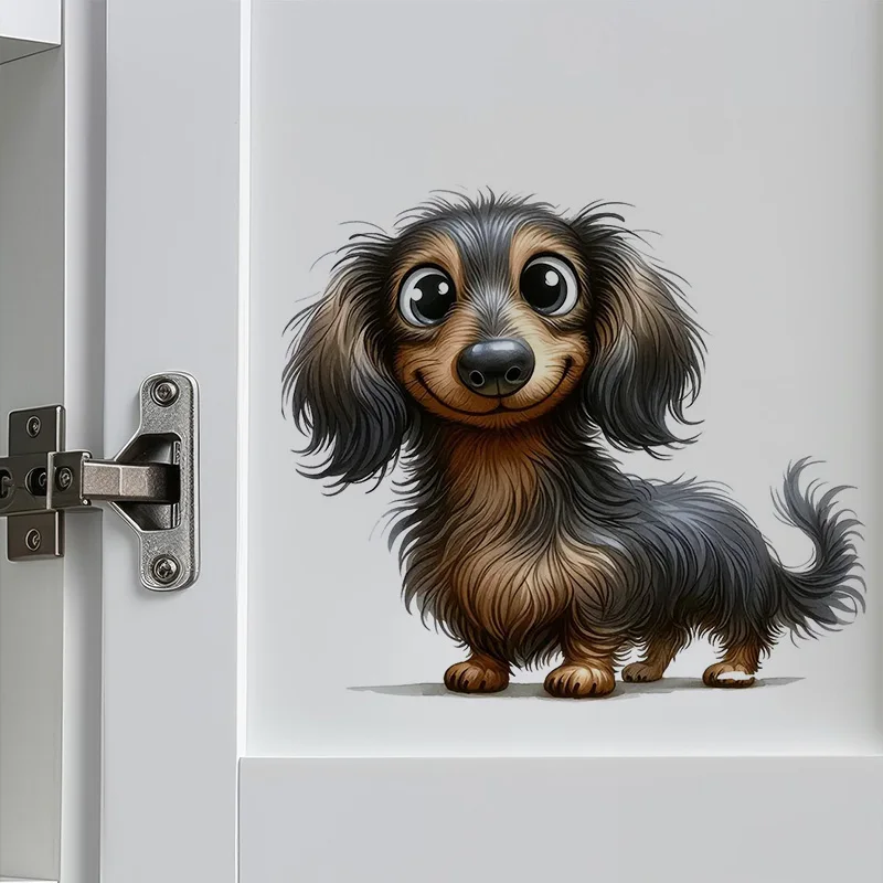 

Cartoon Dachshund Dog Toilet Stickers, Bright Bathroom for Home Decoration, Vinyl Decals, Art Wall Paper, Outdoor Indoor Use