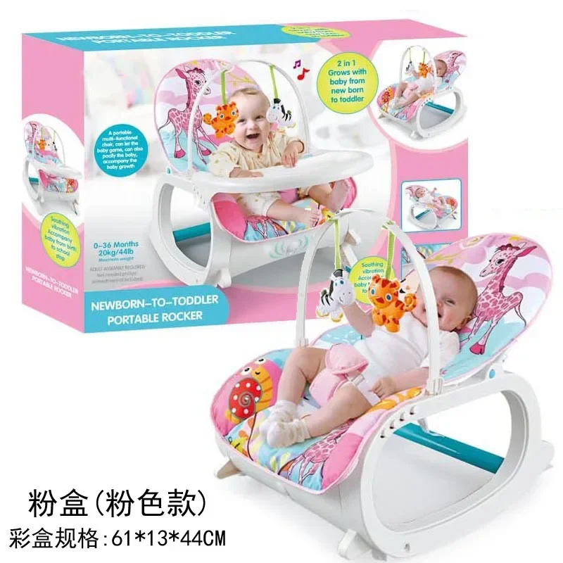 3-in-1 Multifunctional Baby Rocking Chair – Infant Swing, Bouncer Recliner, Dining Table Seat with Music for 0-6 Years Old