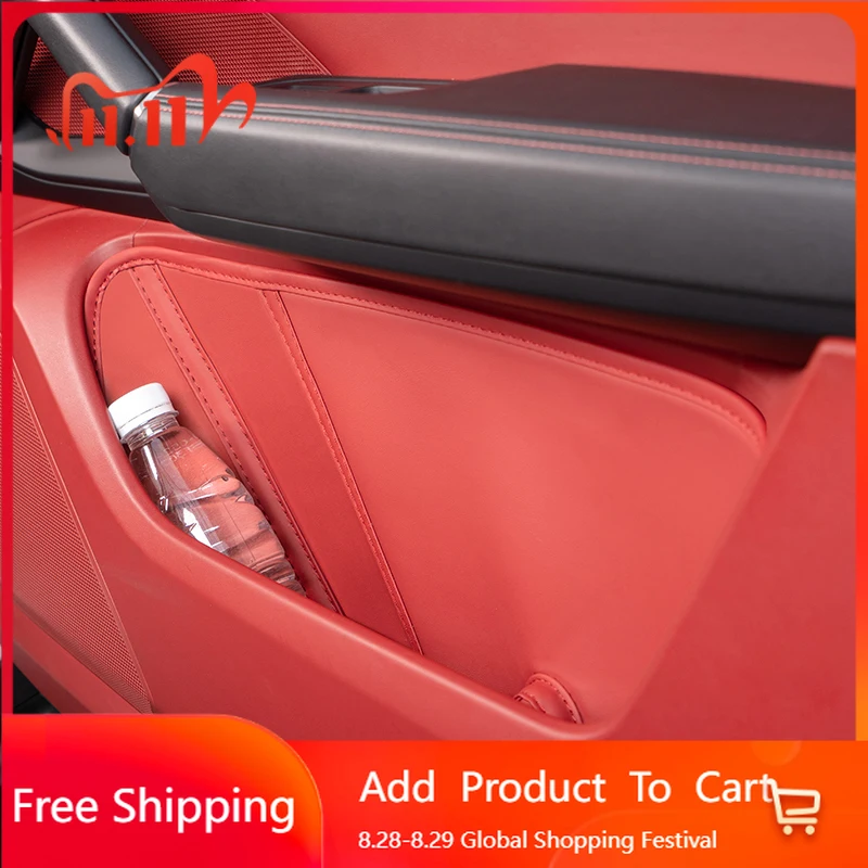 

Внутренние наклейки для Porsche Cayenne Macan, 4 шт., накладки на дверь автомобиля, коробка для хранения, чехол из искусственной кожи, дверной органайзер, карманы против царапин