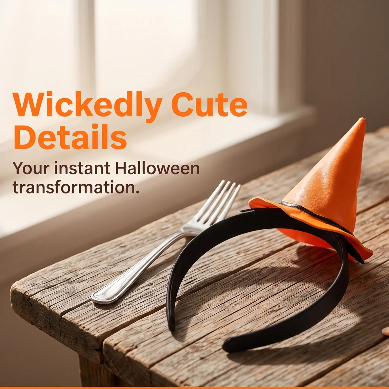 Orange Witch Hat Headband Halloween Cute Witch Hairband Party Cosplay Trick Or Treat Festival Hair Accessory