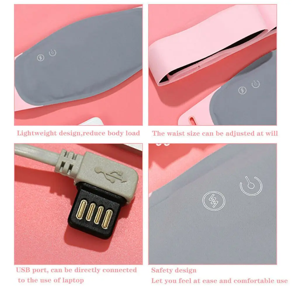 Heating Massage Relief Cramps Period Pain USB Electric Heating Warm palace belt Menstrual Heat Pad Belt Heating Waistband
