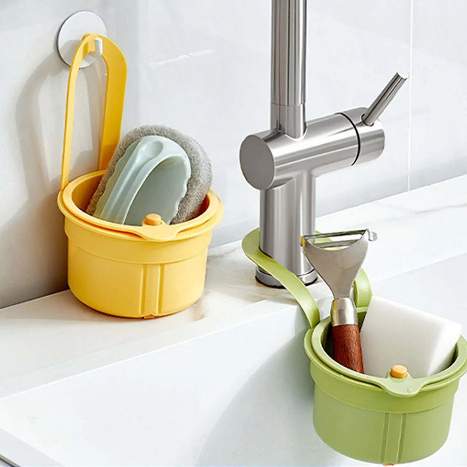 مصفاة حوض سلة الغذاء الماسك الزاوية معلقة بالوعة استنزاف سلة الخضروات الفاكهة سلة نظيفة أدوات المطبخ #4