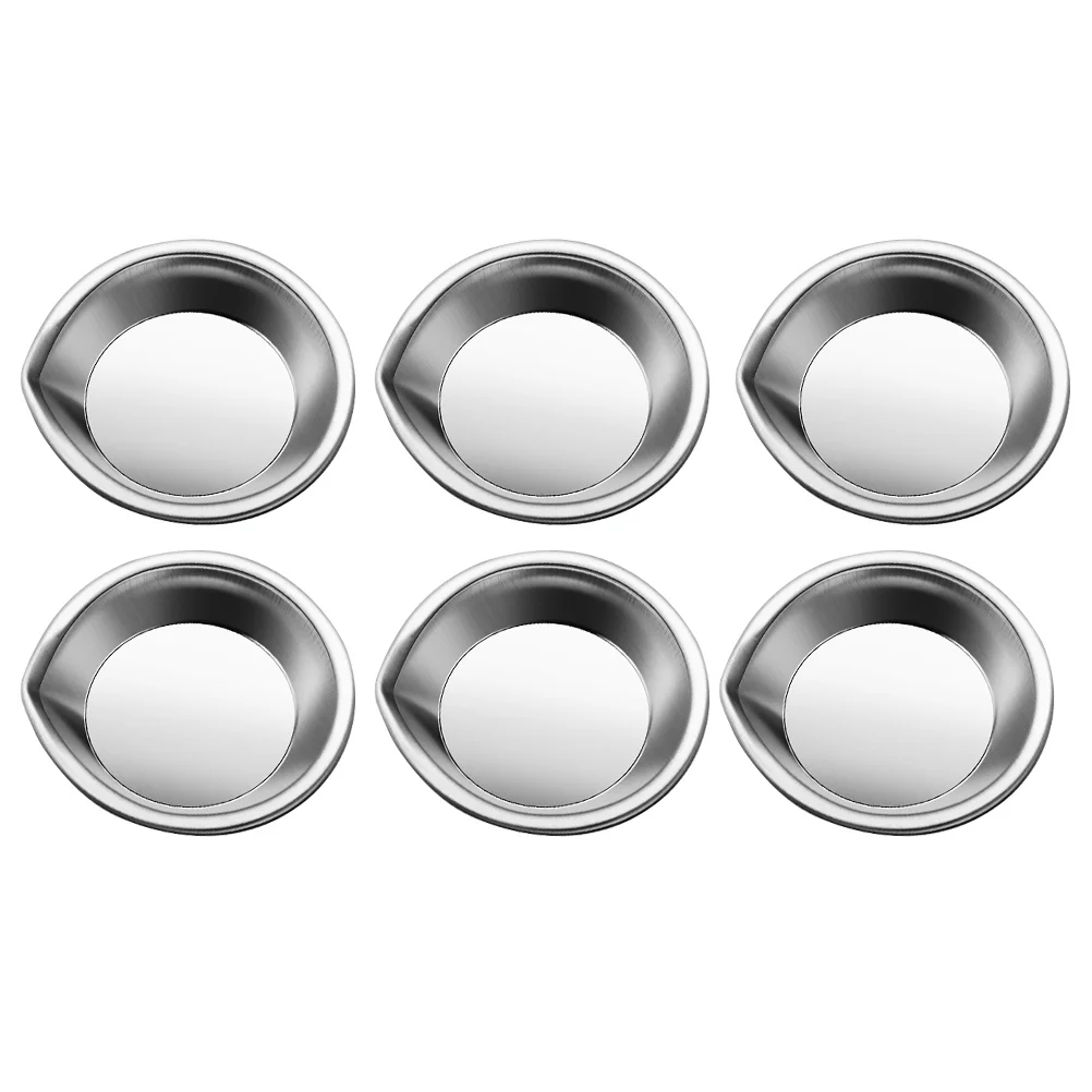 6 Pcs Pour Mouth Palette Stainless Watercolor Tray Metal Plate School Supply Trays Painting Tool