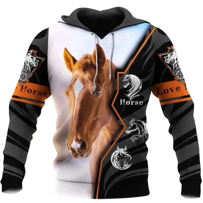 1 pieza personalizada su imagen divertida hermosa amante del caballo de Rodeo 3D impreso hombres Sudadera con capucha otoño Unisex sudaderas con capucha ropa deportiva Casual