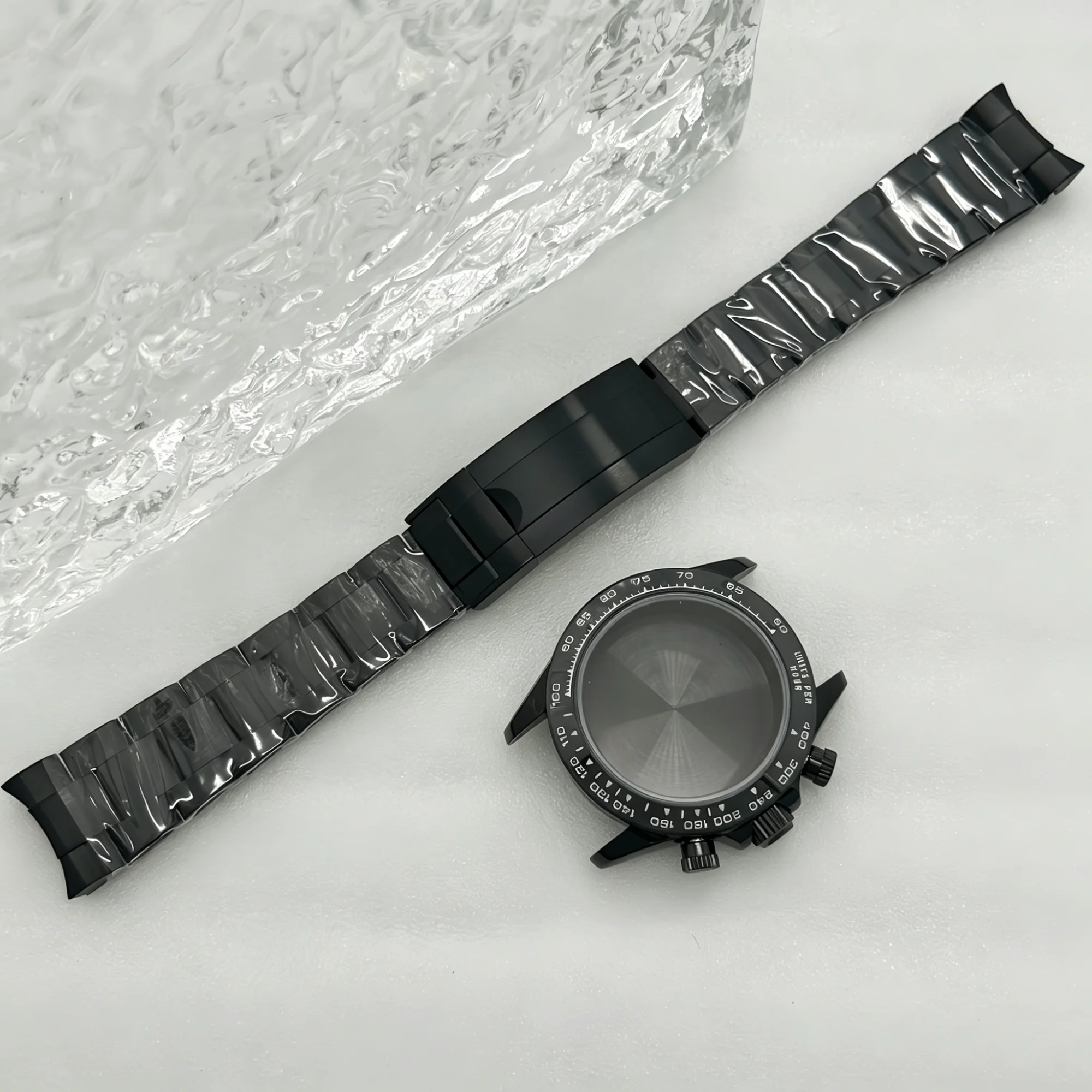 Multifunction Gold Rose Gold 39mm Sapphire Watch Case Steel Bracelet for Daytona VK63A  Movement Ceramic Parts 29.5mm Dial