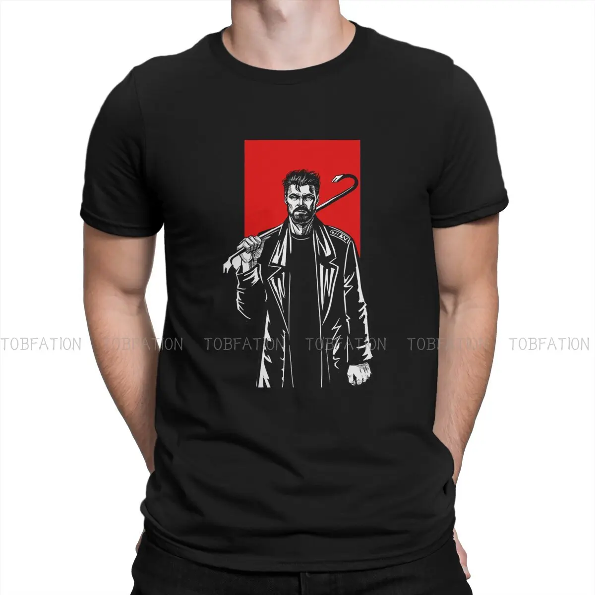 Red Background Classic Round Collar TShirt The Boys Hugh Campbell Billy Butcher Homelander Fabric Original T Shirt Man\'s Tops