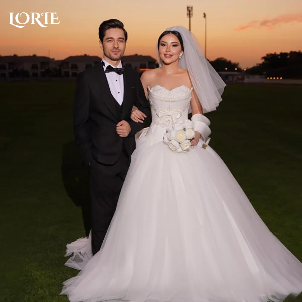 ชุดแต่งงานลูกไม้ LORIE แขนยาว จับจีบ ทรงเอไลน์ ทรงเมอร์เมด ผ้าชีฟอง ผ้าโปร่งบาง  ชุดเจ้าสาวแบบคอร์เซ็ทสั่งตัดได้ ชุดราตรีงานแต่งงาน