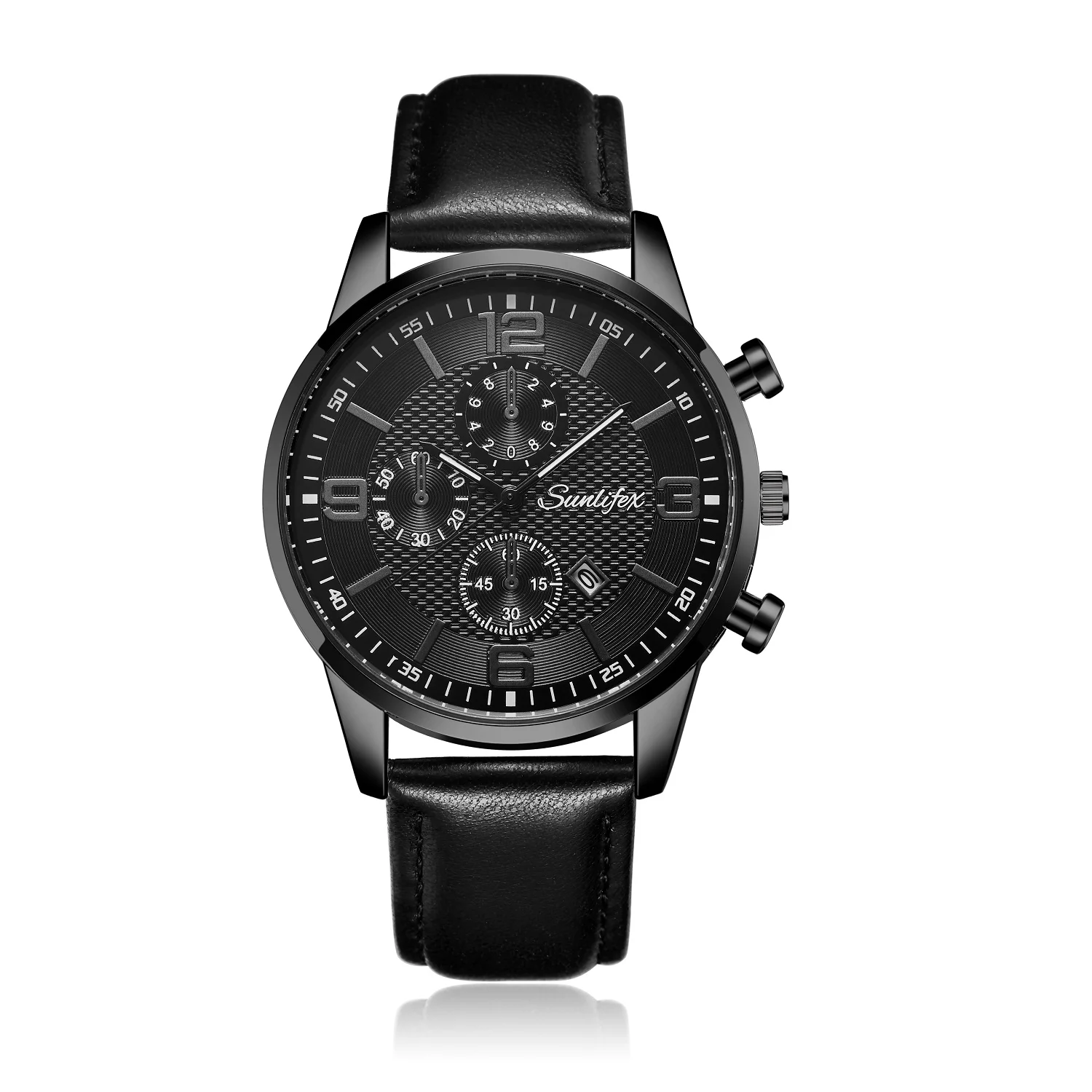 Relógio Quartz de couro masculino, Date Chronograph, cronômetro, Relógio Masculino de Negócios, Relógio de pulso esportivo militar, Novo