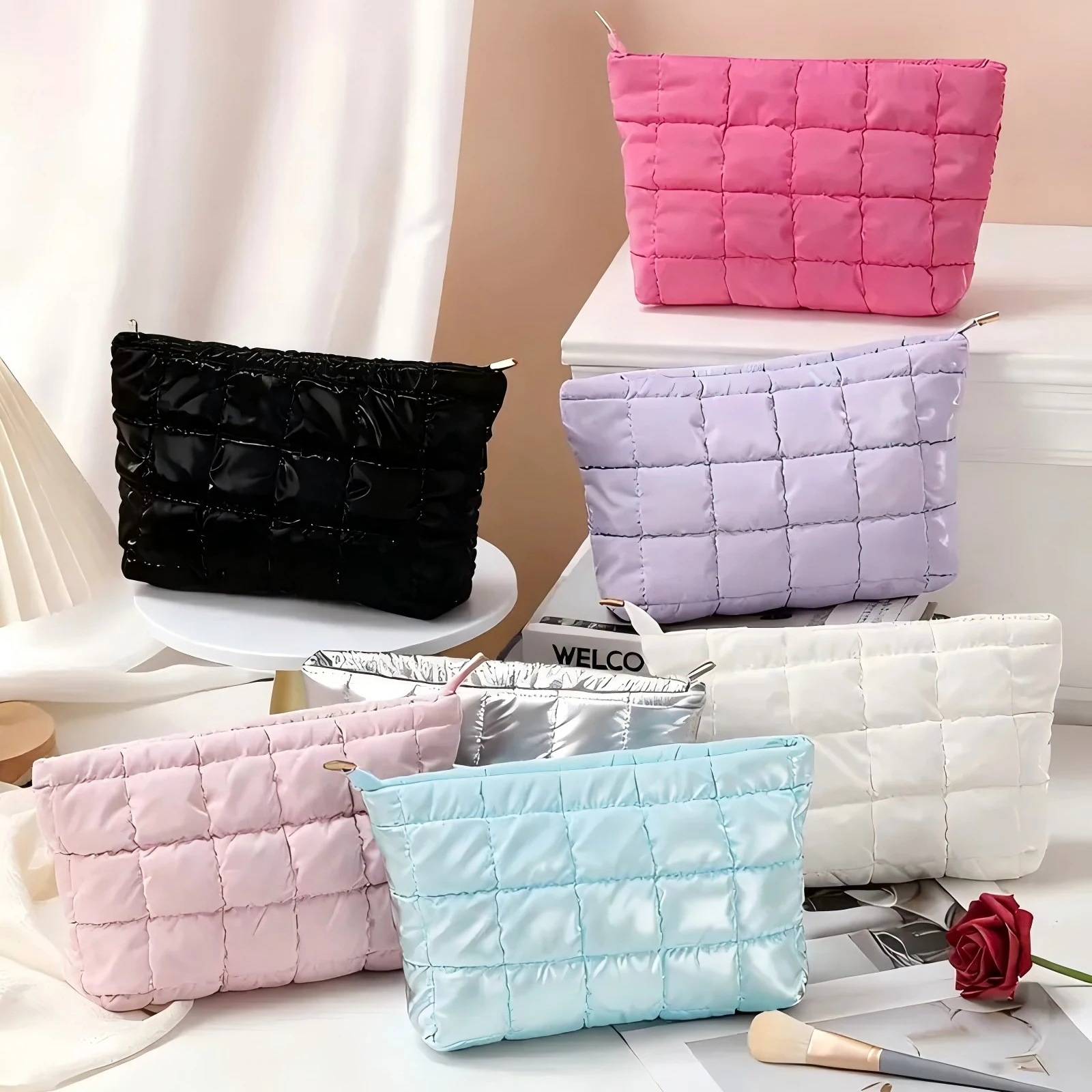 Women's Simple Waterproof Cosmetic Bag Portable Travel Toiletry Organizer Makeup Gift