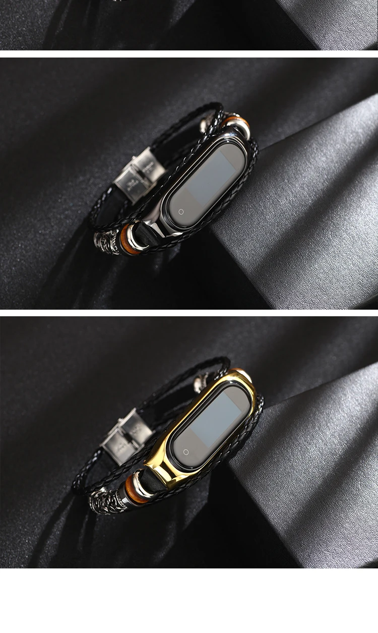 Leather Watch Band For Xiaomi mi Band 6 5 4 3 Bracelets Ethnic Style Retro Strap miband6 Fashion smart watch correa Accessories