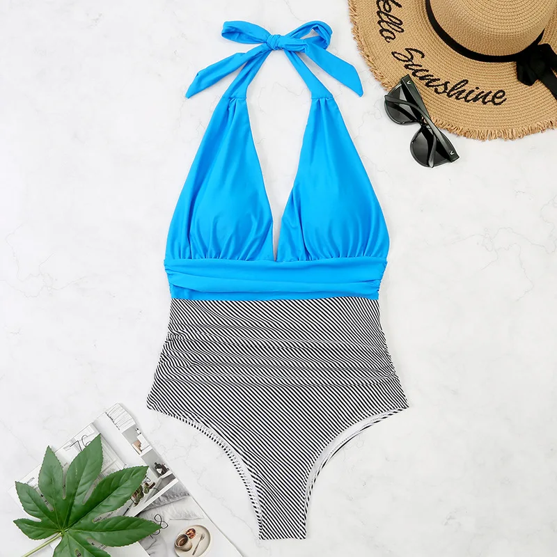 Sexy deep V one-piece swimsuit; high-waisted swimsuit; several styles of strapless swimsuit; bikini; front cross swimwear.