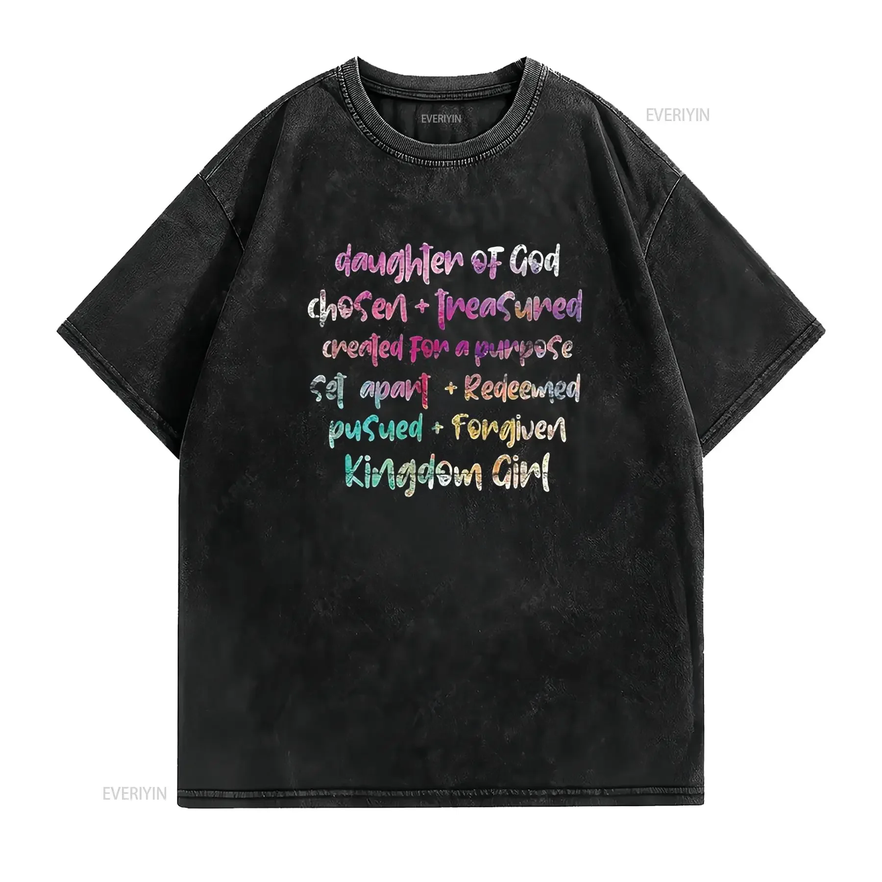 Mens Christian Daughter Of God Spiritual Faith Religious Family T Shirt Black 3X Large vintage Washed Soft streetwear