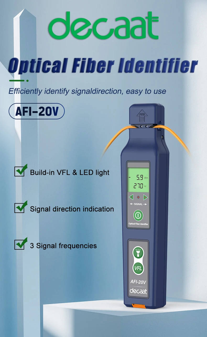 Orientek TFI-40V TFI-45 Optical Fiber Identifier + VFL + LED light, OFI Live Fiber Identifier Detector