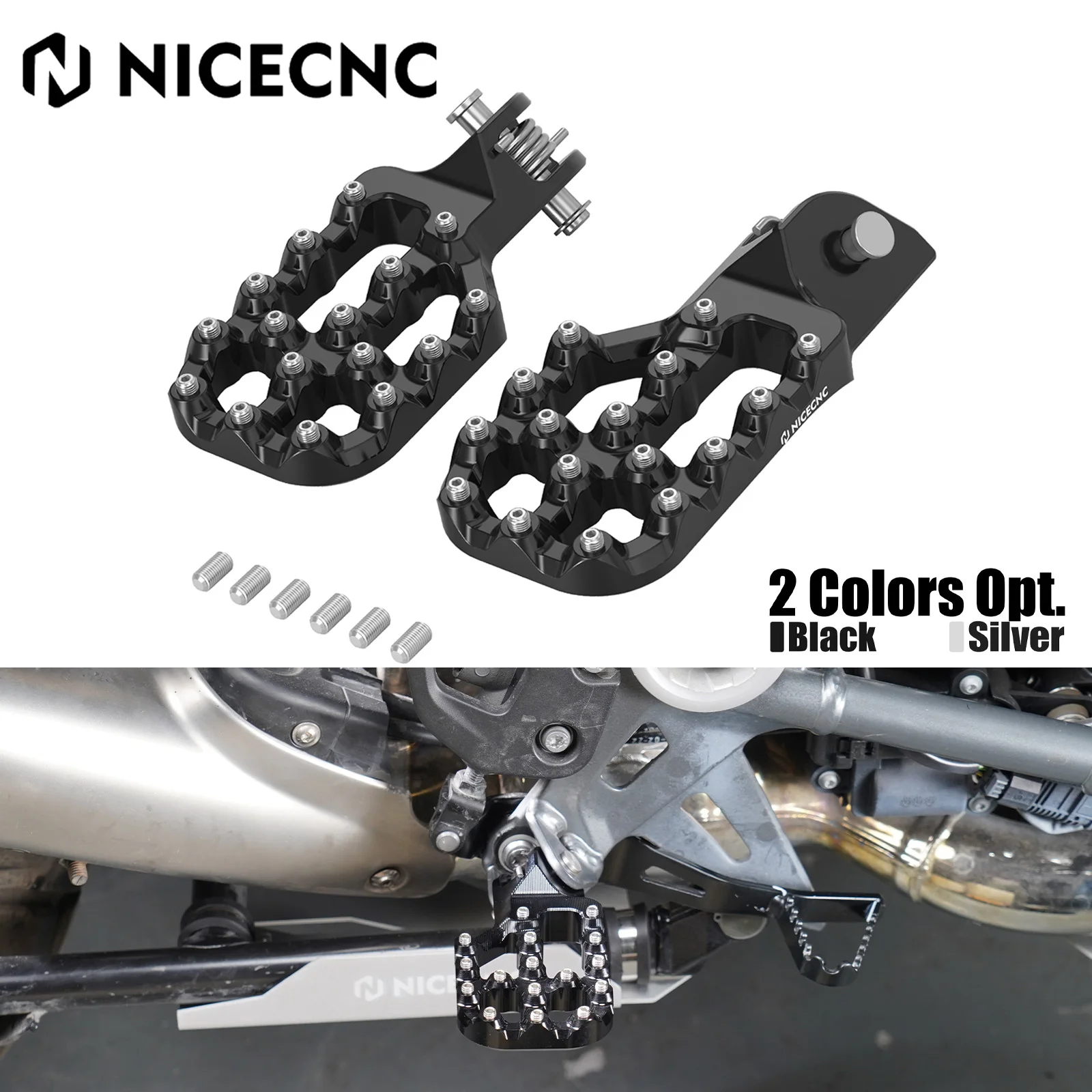 

For BMW R1250GS 2019-2023 R1250GS Adventure 2019-2024 Wide Offset Footpegs Footrests R1200GS GSA R 1200GS Adventure 2013-2018