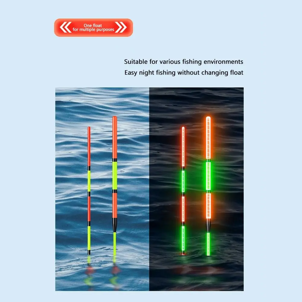 New Nano Electronic Fishing float Slip Drift Tube Buoy Strike Light Float Indicator 2 Light Bobbers Night fishing