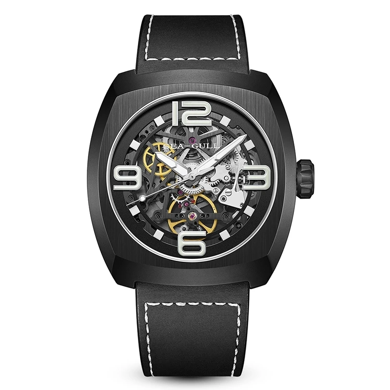 2023 Seagull Men\'s Mechanical Watches 44MM Skeleton Dial Luxury Man Wristwatch Sapphire Stainless Steel Waterproof Clock 6167