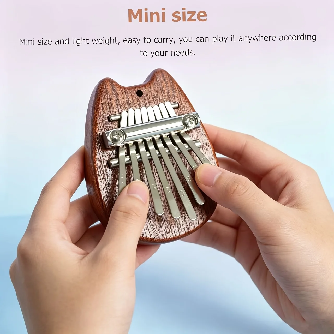 8-Keys Cat, Mini Kalimba Delicate Finger Thumb Piano Marimba Music Accessories Pendant Gift