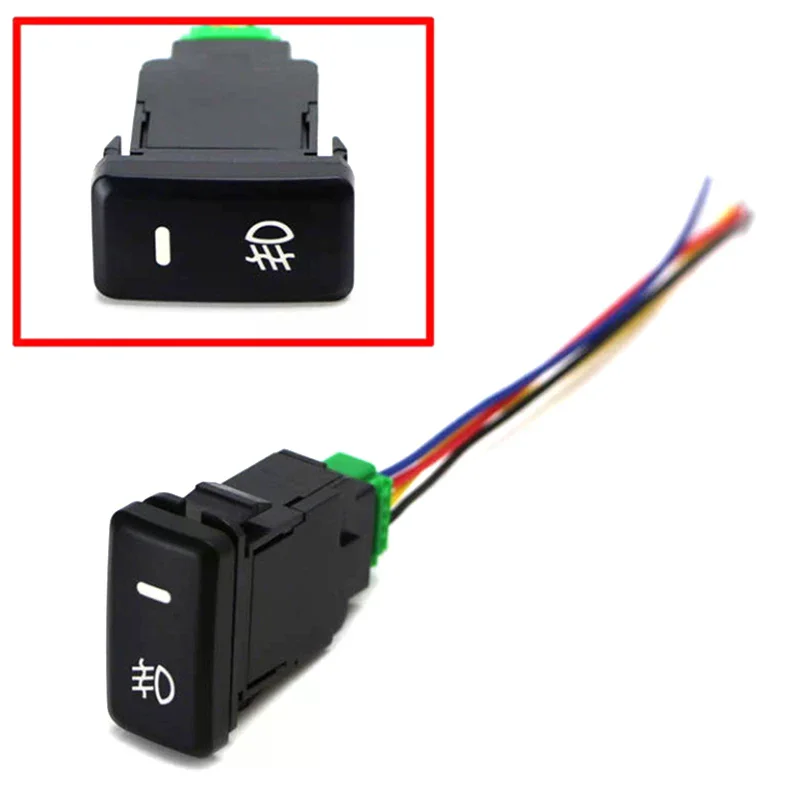 Car Fog Light 5-Pin LED On-Off Button Switch With Wire For  Civic Auto Car Push Button Switch Repair Replace