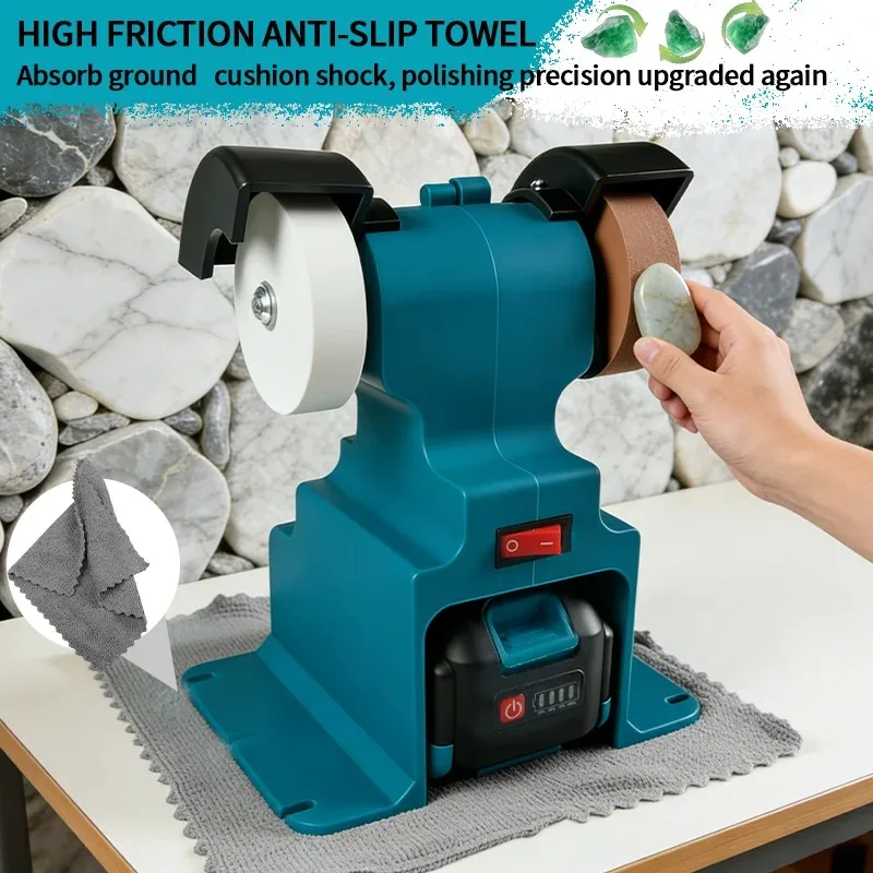 200W Cordless Electric Bench Grinder For Makita 18V Battery Pin ﻿Double Grinder Polishing Grinding Stone Knife