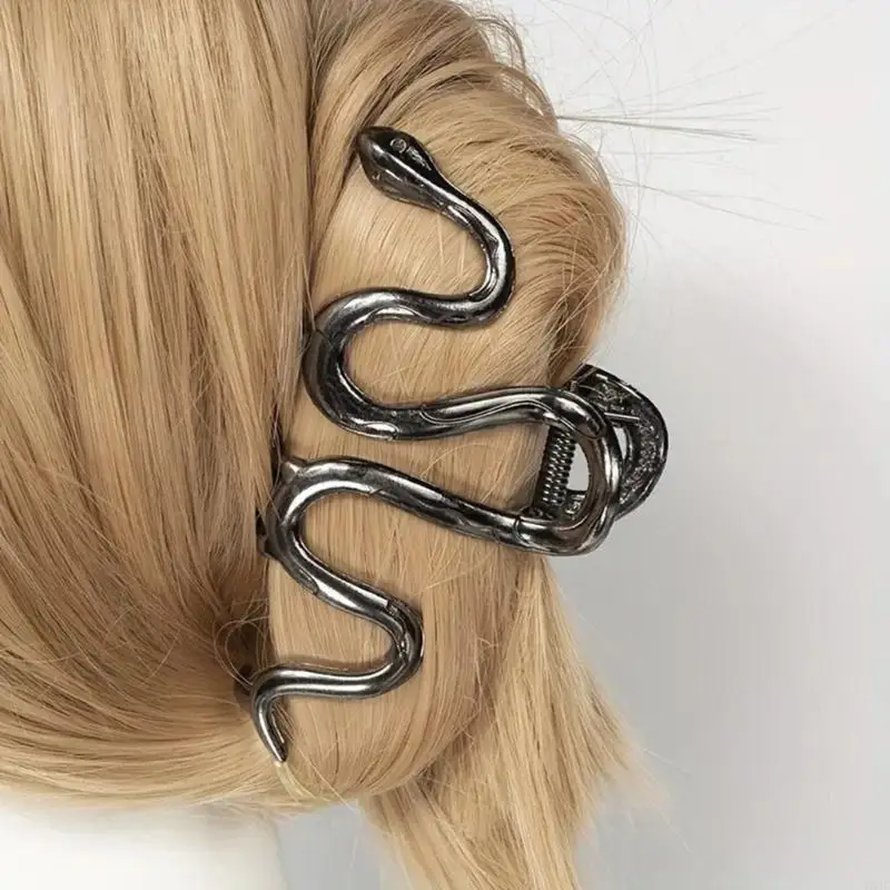 Y5GC Black Punk Snake Hair Clip Metal Hair Claw Clip สำหรับโอกาสต่าง ๆ