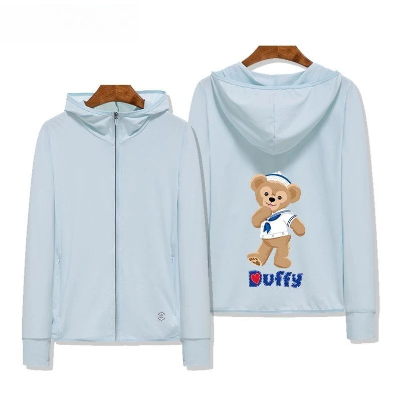 

Disney Duffy the Disney Bear Cartoon Sun Protection Jacket Women Summer Ice Silk Quick Dry Lightweight Outerwear Women's sweater