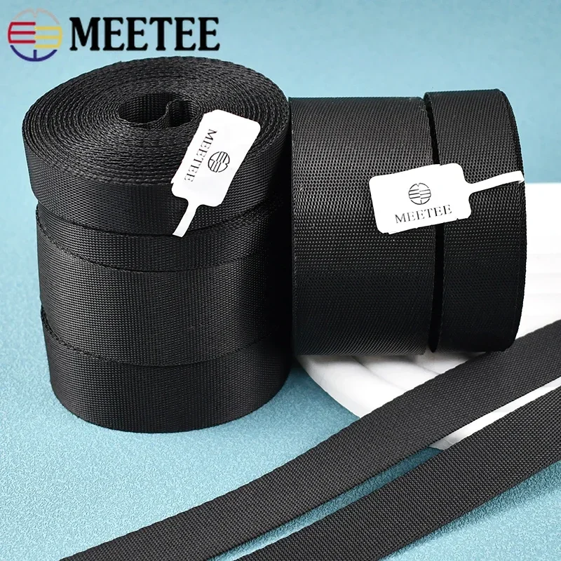 

2/5/8/10M 10-100mm Black Nylon Webbing Tape Backpack Strap Pet Collar Safety Belt Ribbon Band Bag Clothing Sewing Accessories
