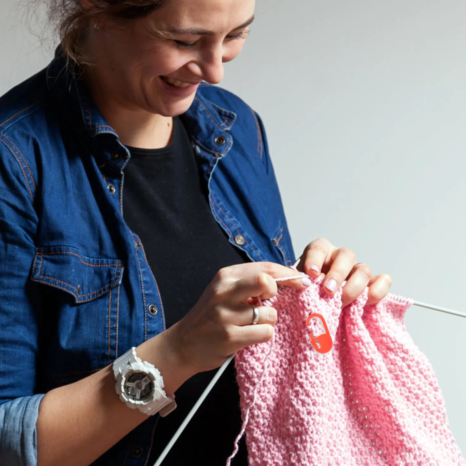 50 قطعة علامات إبرة هوك سطح أملس سهلة الفتح إغلاق للحياكة الكروشيه الفنون الحرف مشاريع غرزة علامات #1